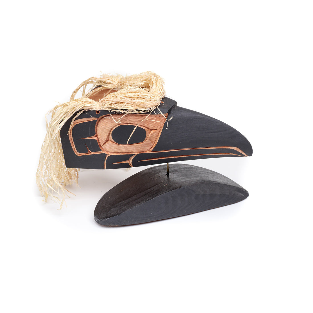Raven - Red Cedar Maskette on Stand
