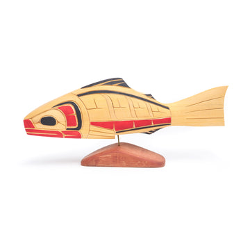 Salmon - Yellow Cedar Sculpture