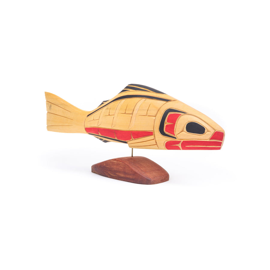Salmon - Yellow Cedar Sculpture