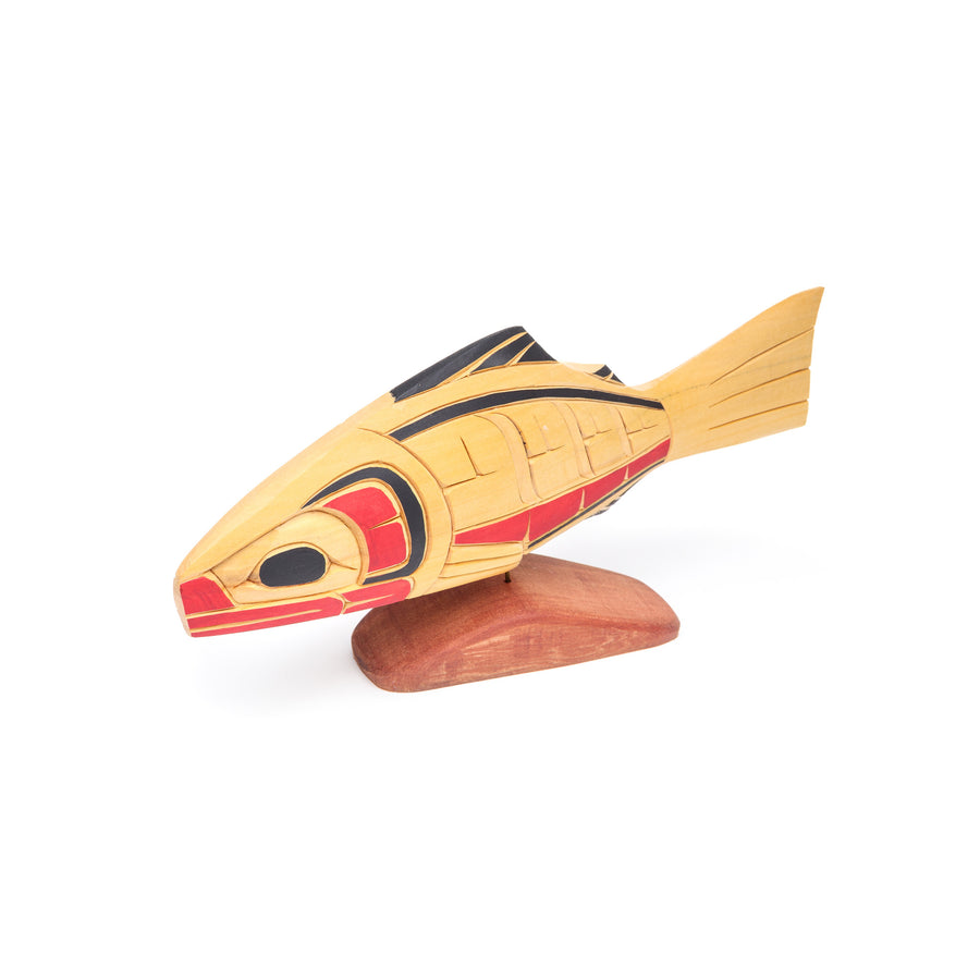 Salmon - Yellow Cedar Sculpture
