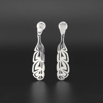 Baby Matriarch Feathers - Silver Stud Earrings