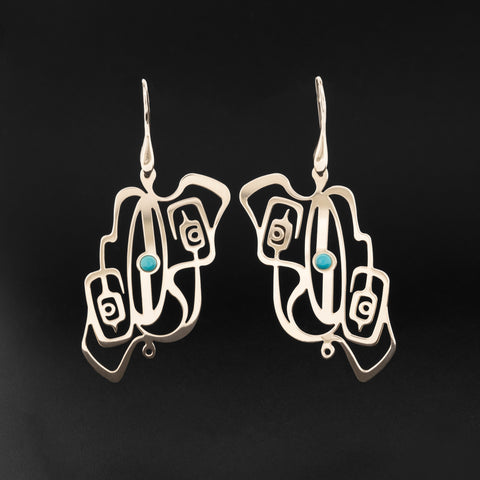 The Lovers <br>Silver Earrings with Turquoise