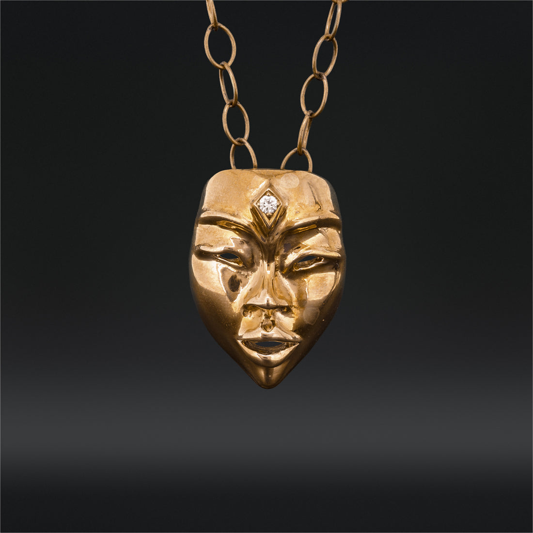 The Seer - Bronze Pendant with Lab Diamond