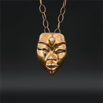 The Seer - Bronze Pendant with Lab Diamond