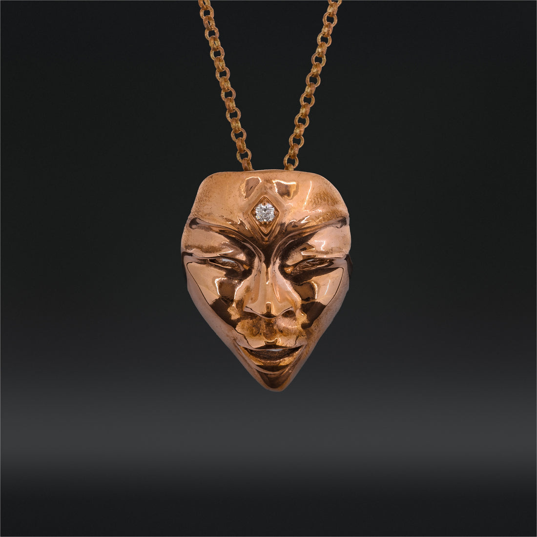 The Seer - Copper Pendant with Cultured Diamond