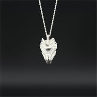 Raven - Silver Pendant with Cultured Diamonds