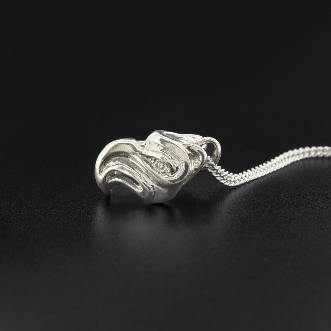 Eagle - Silver Pendant with Cultured Diamonds