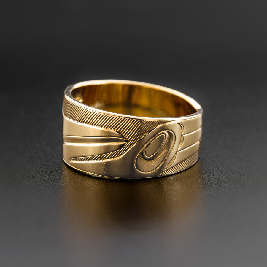 Hummingbird - 14k Gold Ring with Diamond