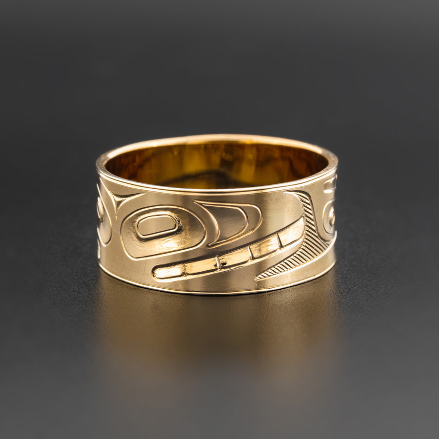 Raven-Finned Killerwhale - 14k Gold Ring
