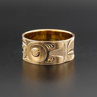 Raven-Finned Killerwhale - 14k Gold Ring