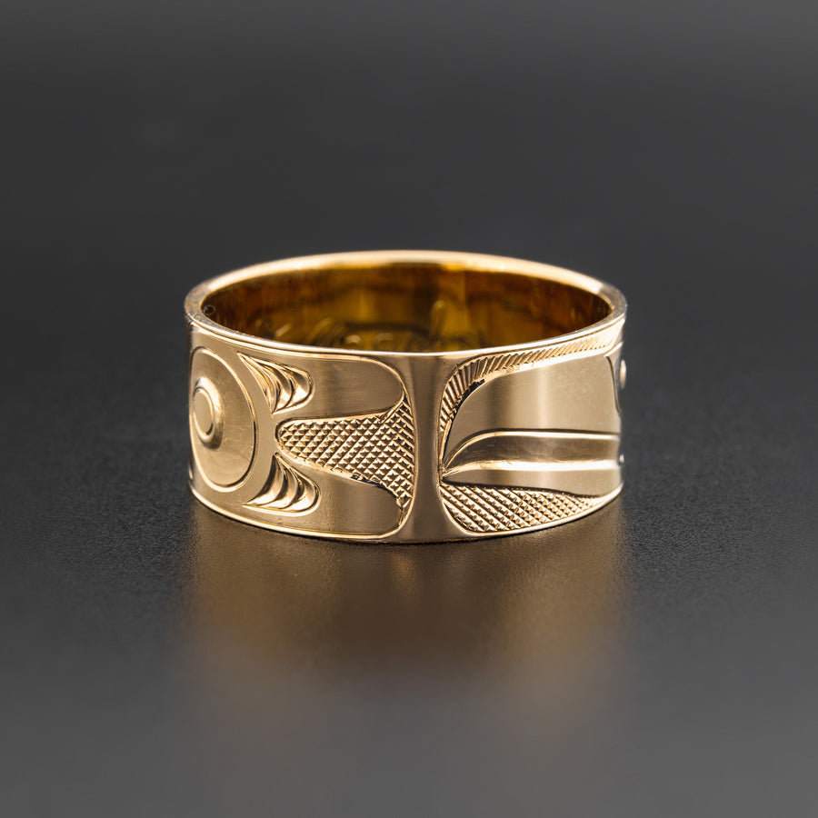 Raven-Finned Killerwhale - 14k Gold Ring