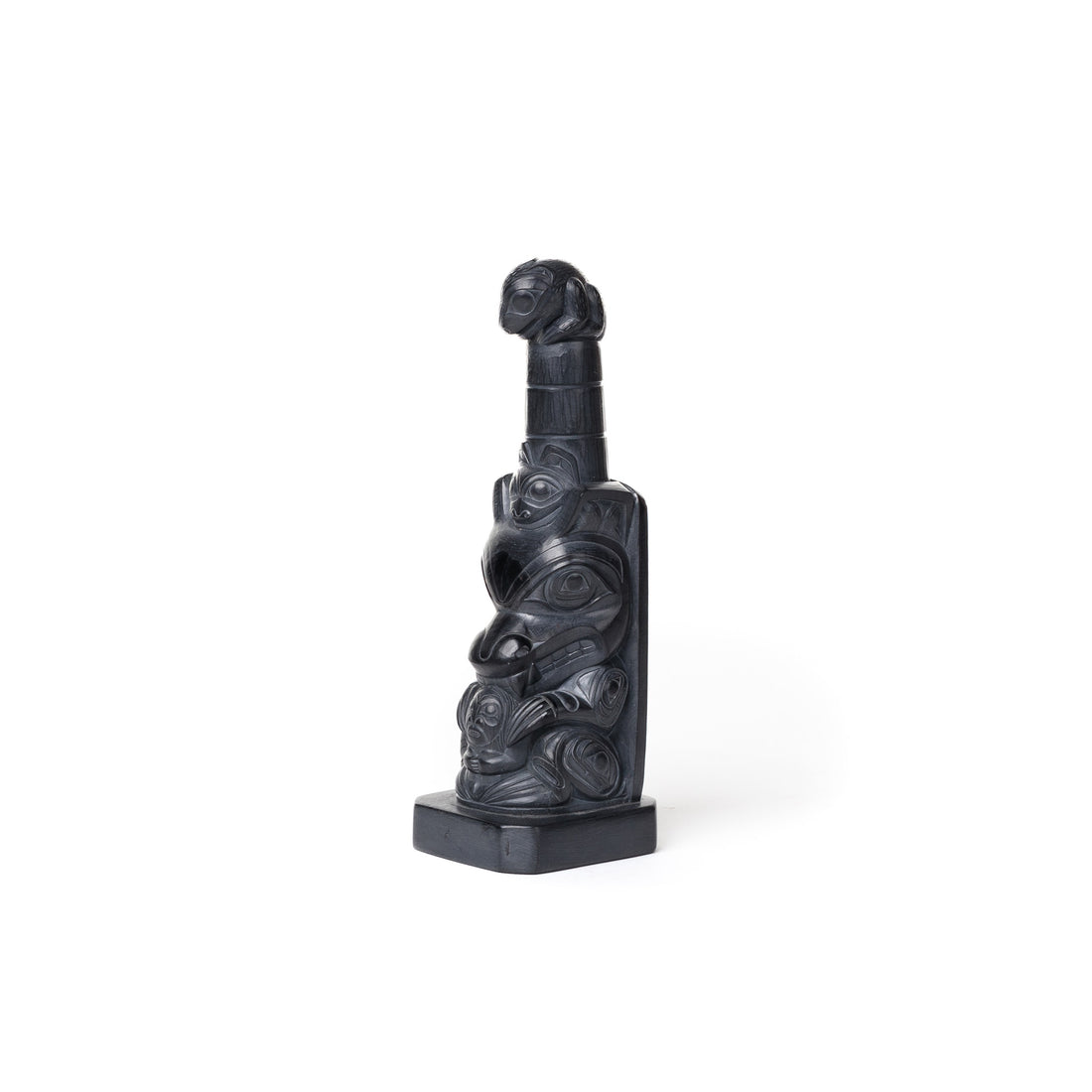 Bear Prince Holding Bear Mother - Argillite Model Pole