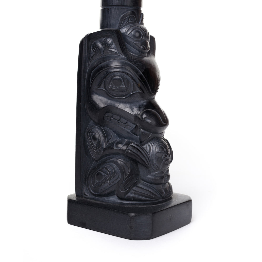 Bear Prince Holding Bear Mother - Argillite Model Pole