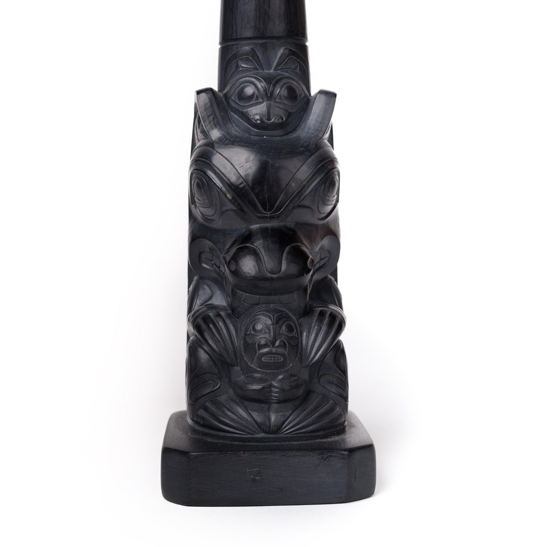Bear Prince Holding Bear Mother - Argillite Model Pole