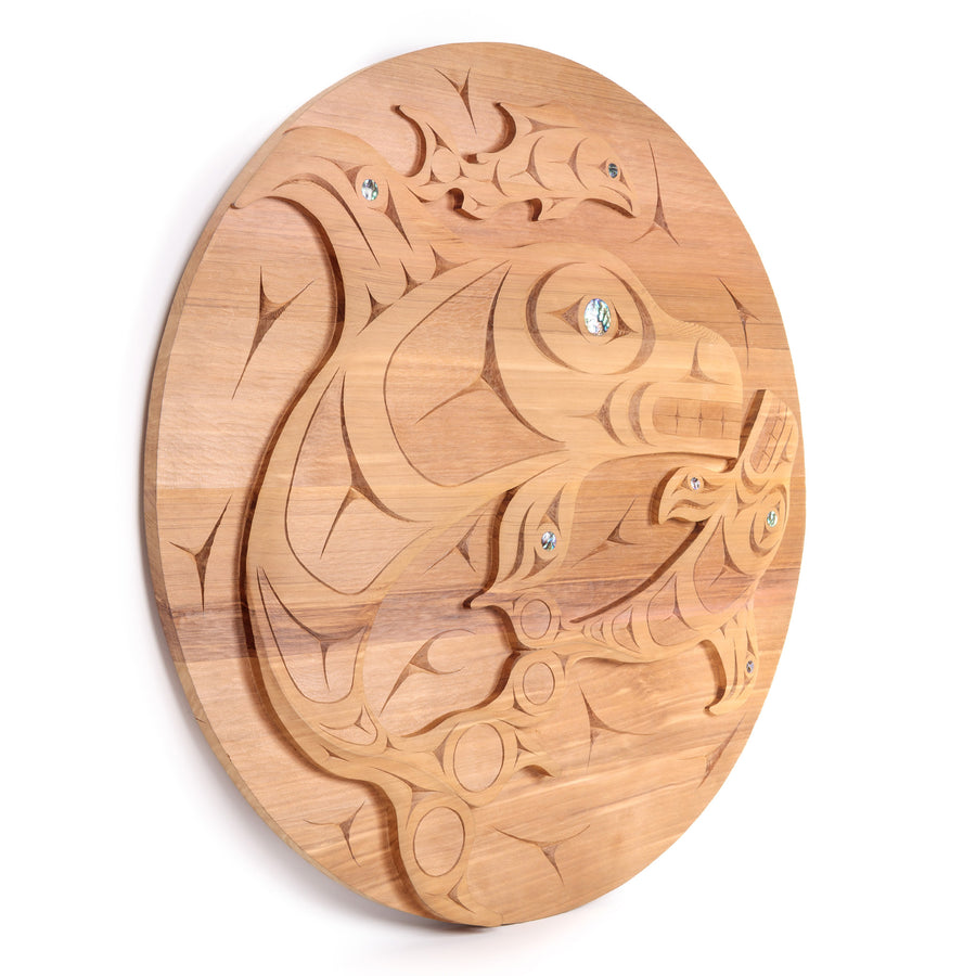 A Mother's Love and Guidance - Red Cedar Panel with Abalone