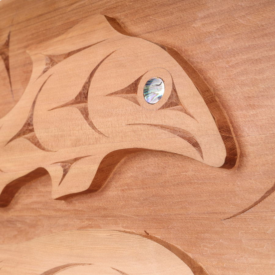 A Mother's Love and Guidance - Red Cedar Panel with Abalone