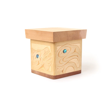 Bear, Eagle, Wolf, and Raven - Cedar Bentwood Box with Abalone