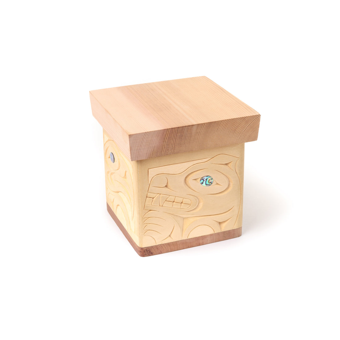 Bear, Eagle, Wolf, and Raven - Cedar Bentwood Box with Abalone