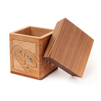 Eagle, Raven, Wolf, and Bear - Red Cedar Bentwood Box with Abalone