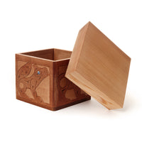 Eagle, Wolf, Bear, and Raven - Red Cedar Bentwood Box with Abalone
