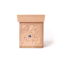 Eagle, Rave, Wolf, and Bear - Cedar Bentwood Box with Abalone