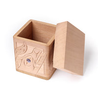 Eagle, Rave, Wolf, and Bear - Cedar Bentwood Box with Abalone