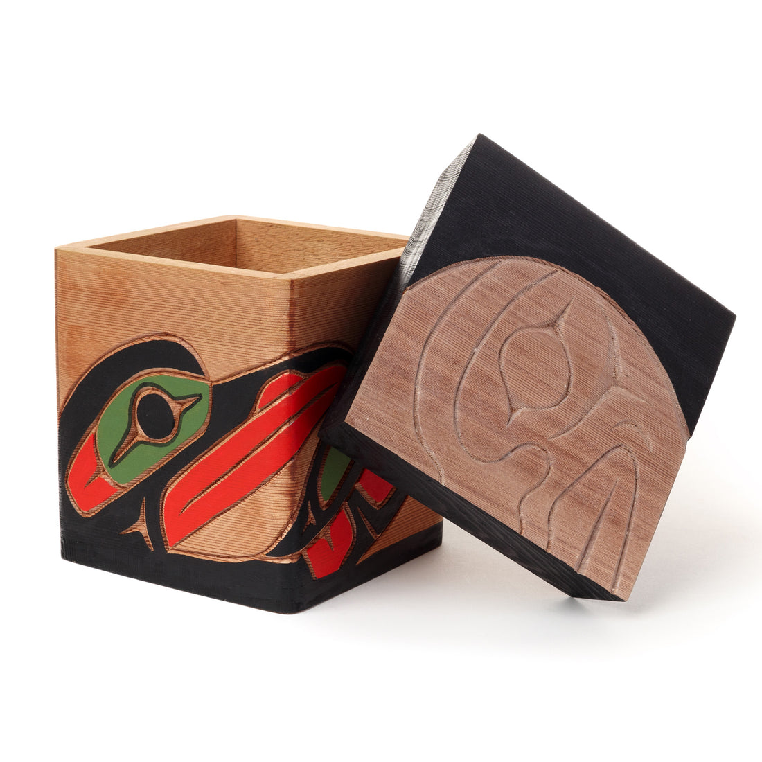 Raven and Moon - Red Cedar Bentwood Box