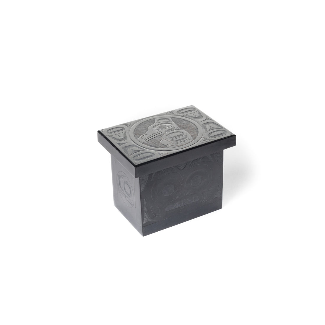 Argillic Box Raven, Bear, and Salmon - Argillite Box – Lattimer Gallery
