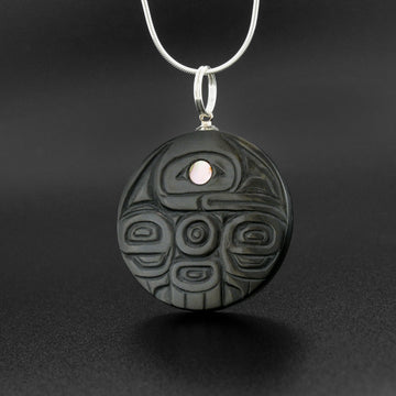 Eagle - Argillite Pendant with Abalone