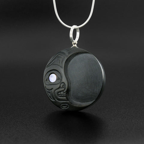 Moon - Argillite Pendant with Abalone