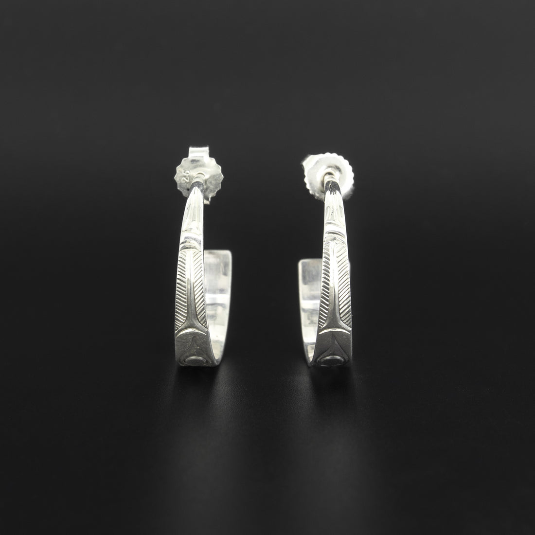 Eagle - Silver Hoop Earrings