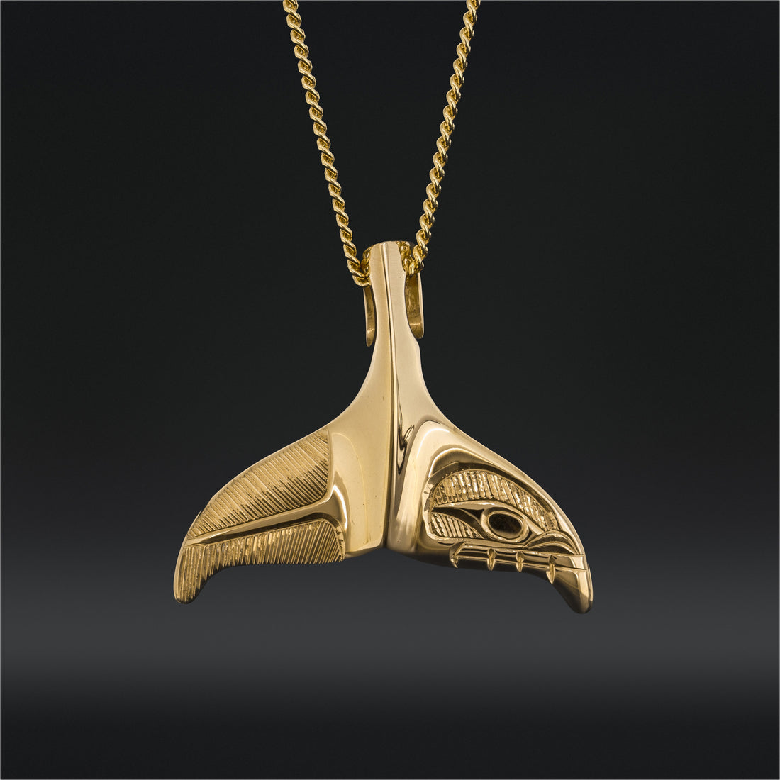 Whale Tail - 14k Gold Pendant