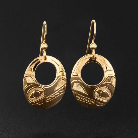 Wolf <br>14k Gold Earrings