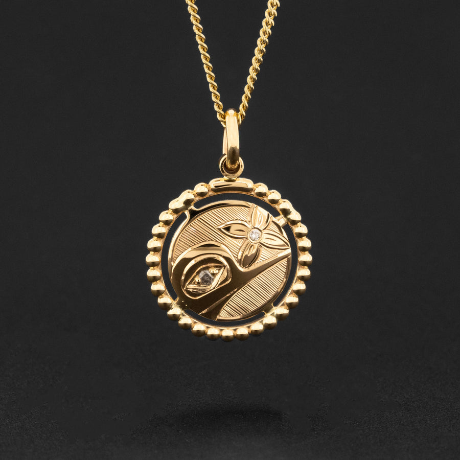 Hummingbird - 14k Pendant with Diamonds