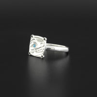 Bear - Silver Ring with Black Diamonds and Blue Topaz