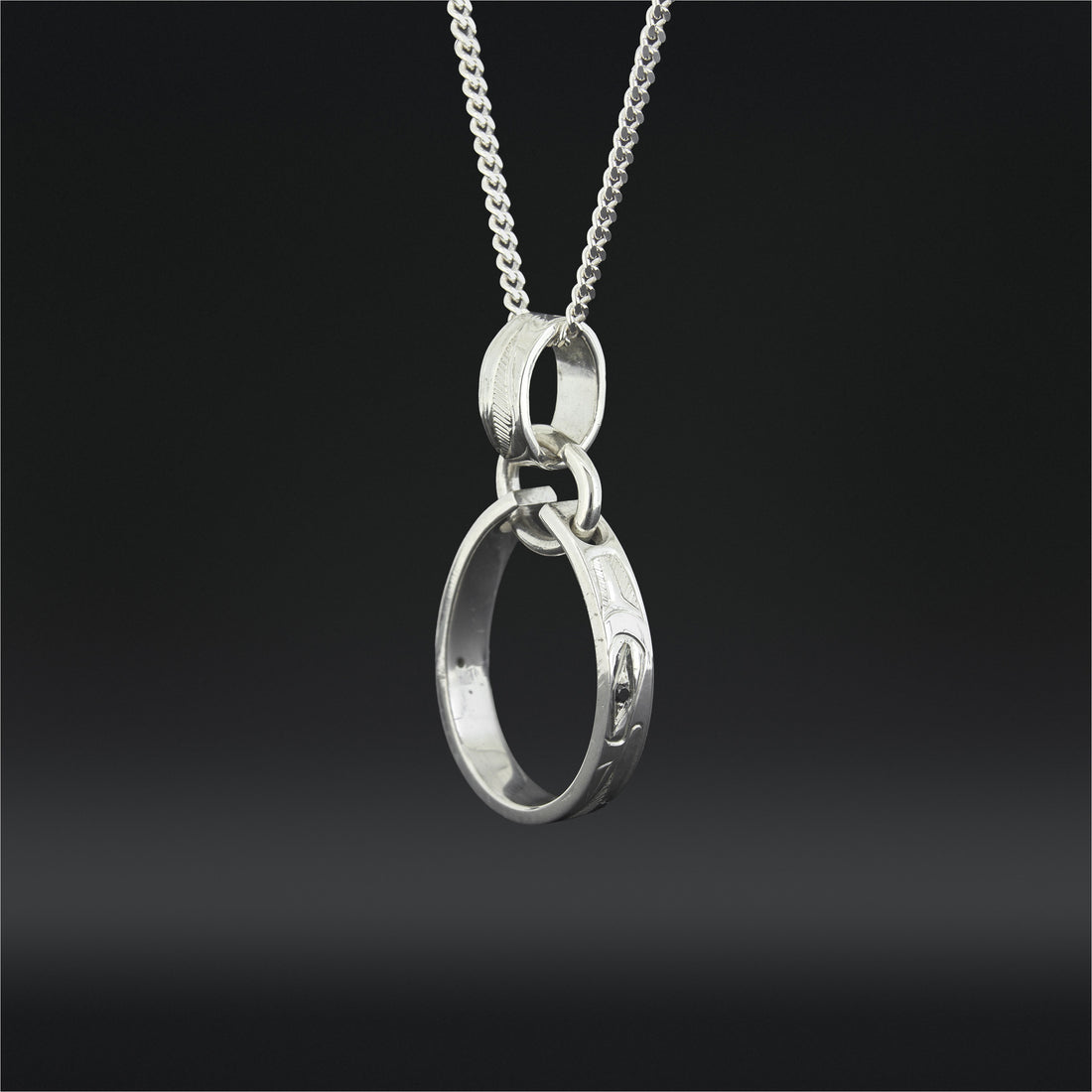 Eagle and Raven - Silver Pendant with Black Diamonds