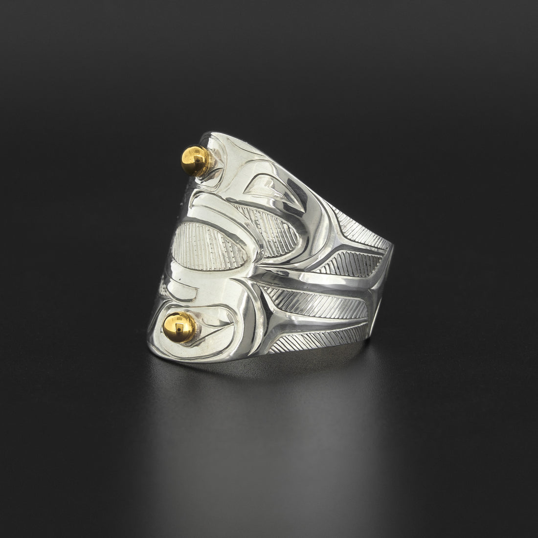Eagles - Silver Ring with 14k Gold