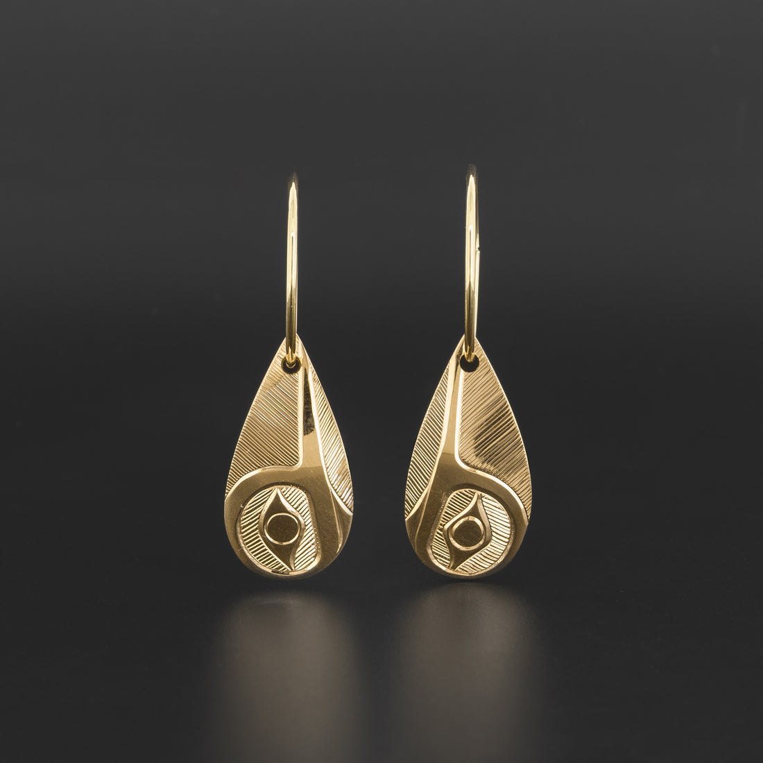 Hummingbird - 14k Gold Hoop Earrings