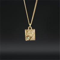 Hummingbird - 14k Gold Pendant with Emerald