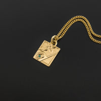 Hummingbird - 14k Gold Pendant with Emerald
