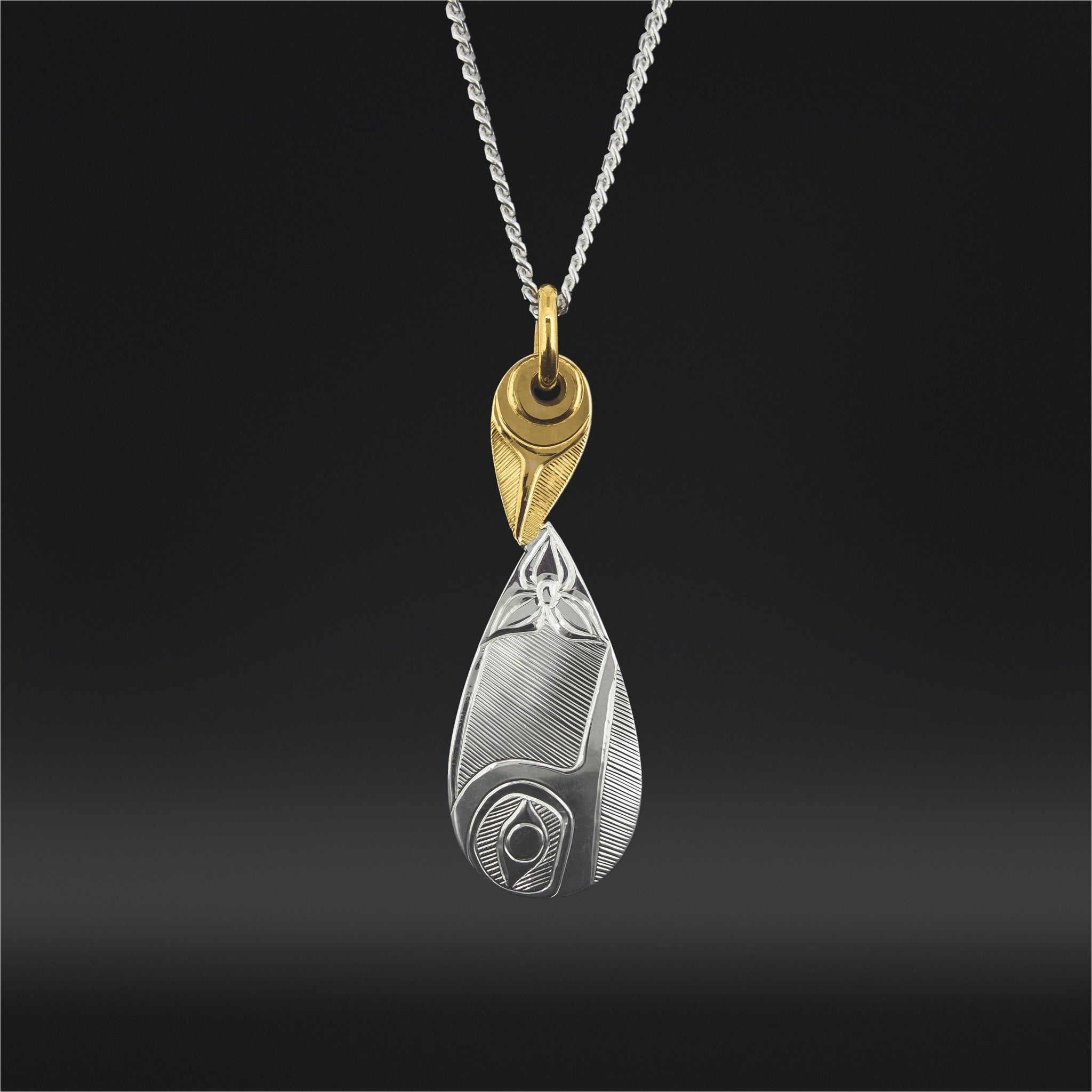 Hummingbird - Silver Pendant with 14k Gold – Lattimer Gallery