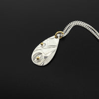 Hummingbirds - Silver Pendant with 14k Gold
