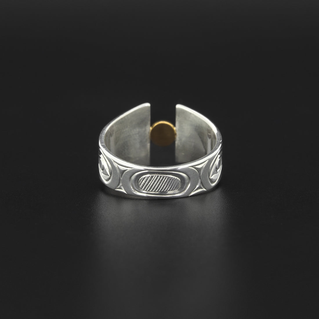 Raven - Silver Ring with 14k Gold