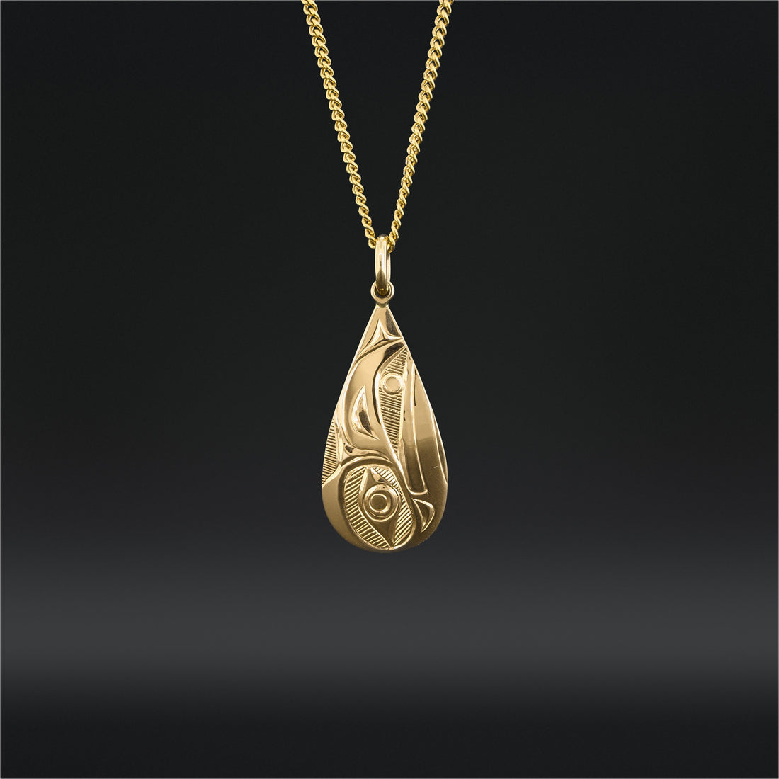 Raven and Light - 14k Gold Pendant