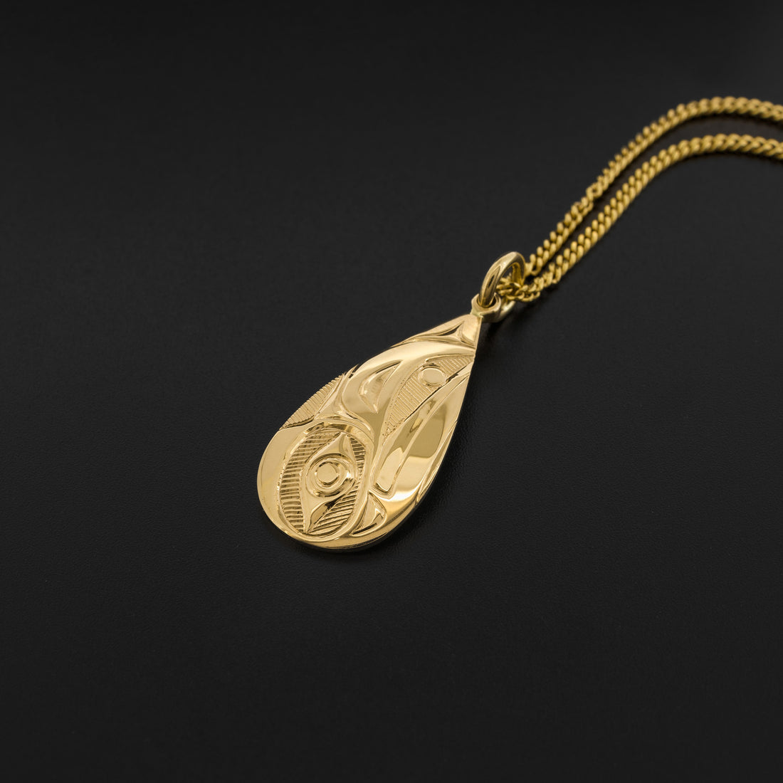 Raven and Light - 14k Gold Pendant