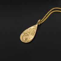 Raven and Light - 14k Gold Pendant