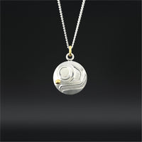 Salmon - Silver Pendant with 14k Gold