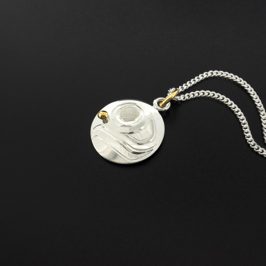 Salmon - Silver Pendant with 14k Gold