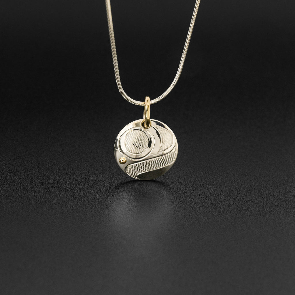 Salmon - Silver Pendant with 14k Gold