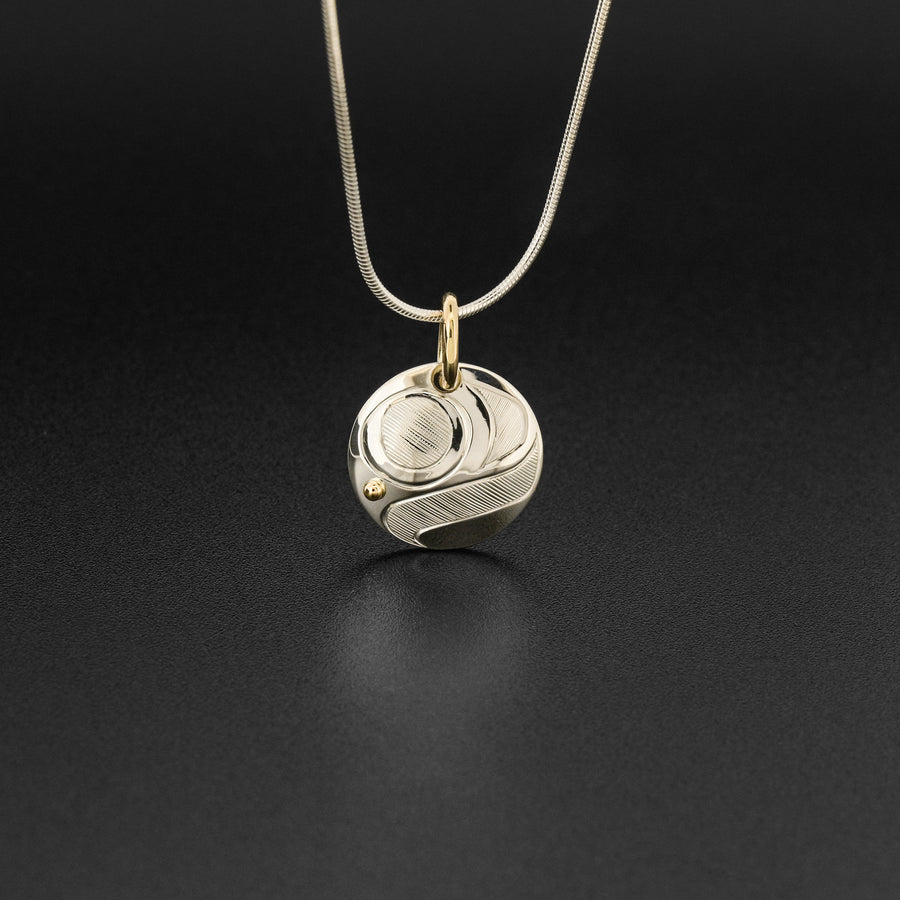 Salmon - Silver Pendant with 14k Gold